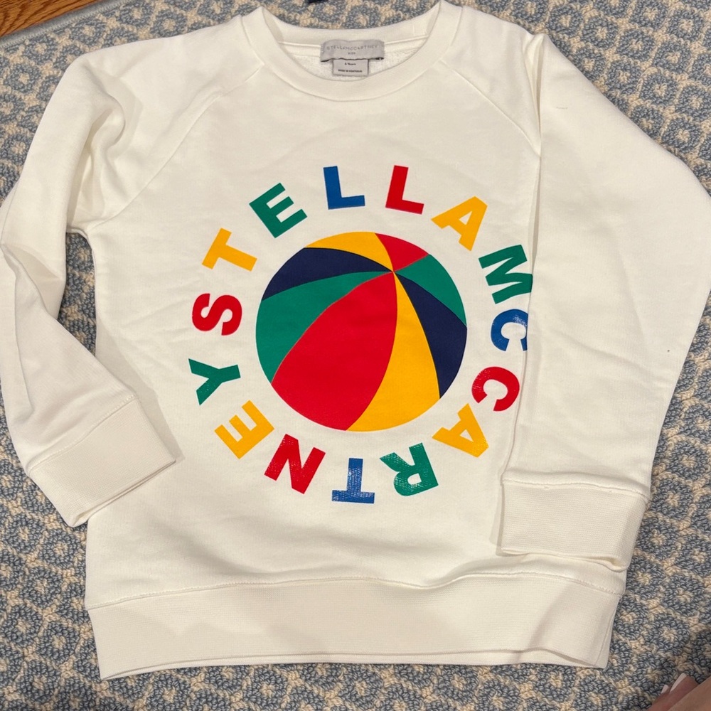 Stella McCartney Kids White Sweatshirt with Multicolor Logo